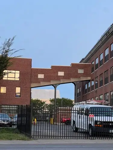 Urban angles and brickwork bathed in soft light.